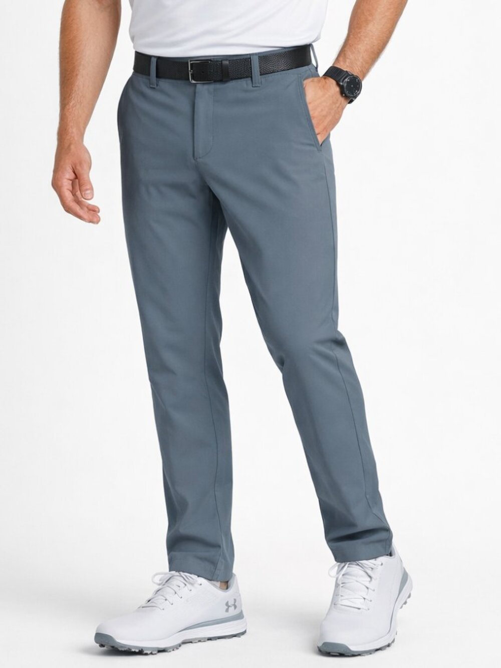 UNDER ARMOUR UA Drive Straight Leg Golf Pants Stretch Downpour Grey Men 34 x 32"